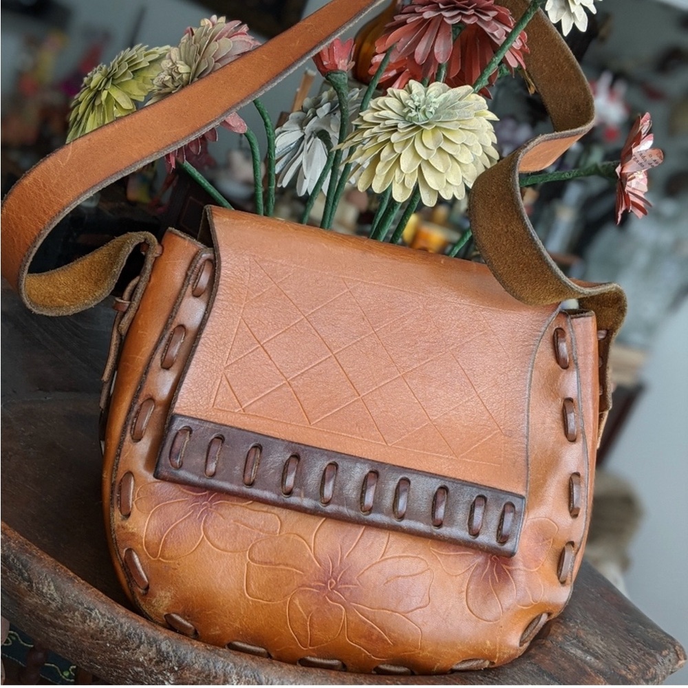 Vintage Tooled Leather Bag